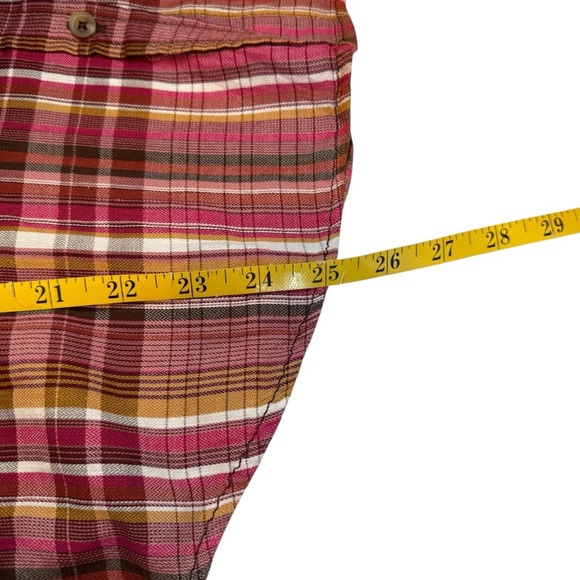 Mudd Juniors Pink Grey Multicolor Tartan Plaid Button Up Hooded Flannel Medium - Picture 8 of 10